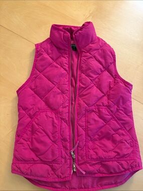 J. Crew Hot Pink Quilted Puffer Vest